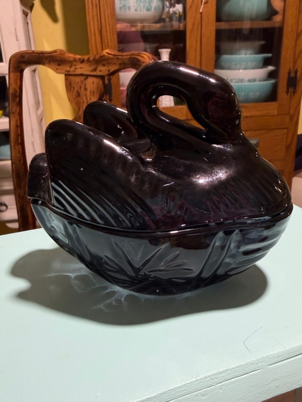 Flash sale🔥💥Black Glass Swan Trinket Dish salt cellar HON